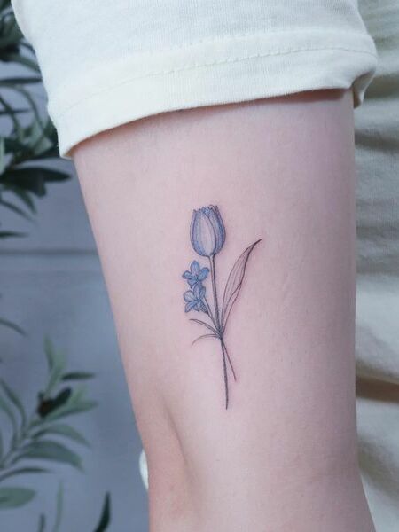 Blue Tulip Tattoo