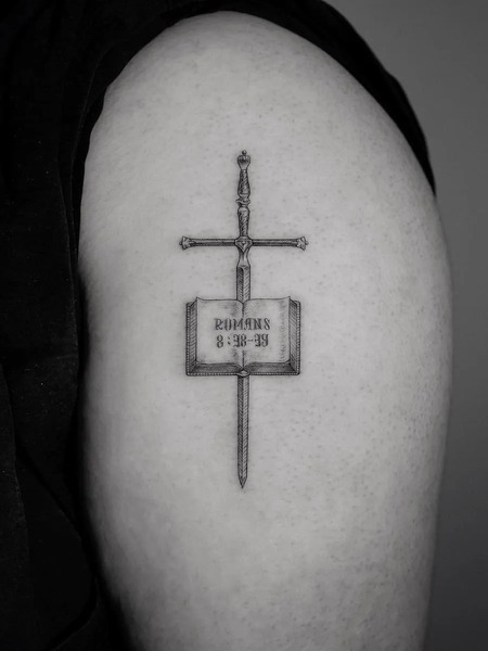 Book Sword Tattoo