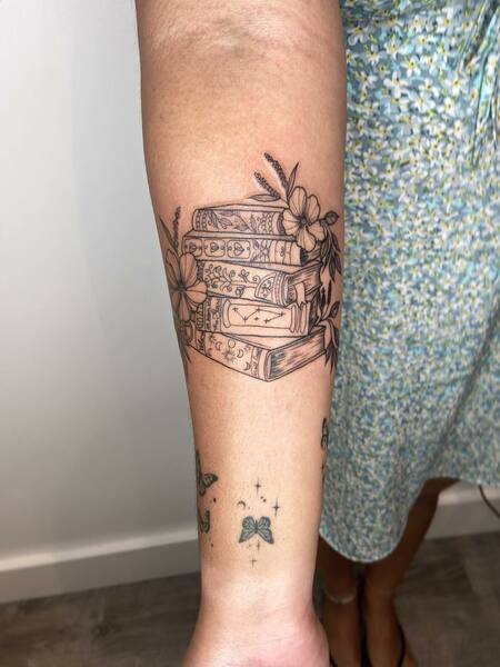 Book Tattoo on Arm