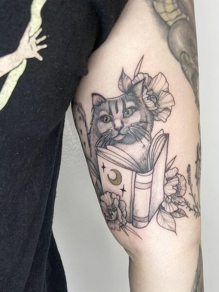 Book Tattoo on Biceps