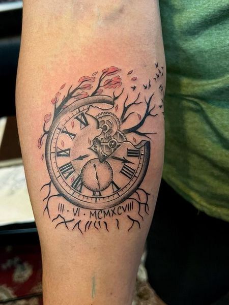 Broken Clock Tattoo