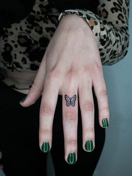 Butterfly Finger Tattoo