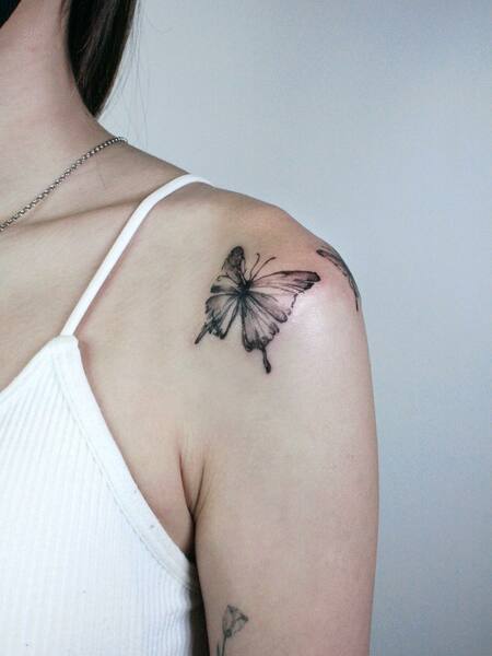 Butterfly Shoulder Tattoo