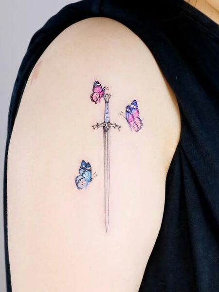 Butterfly Sword Tattoo