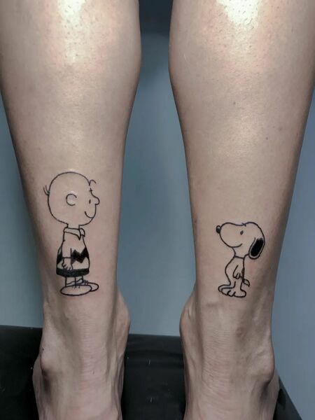 Charlie Brown And Snoopy Tattoo