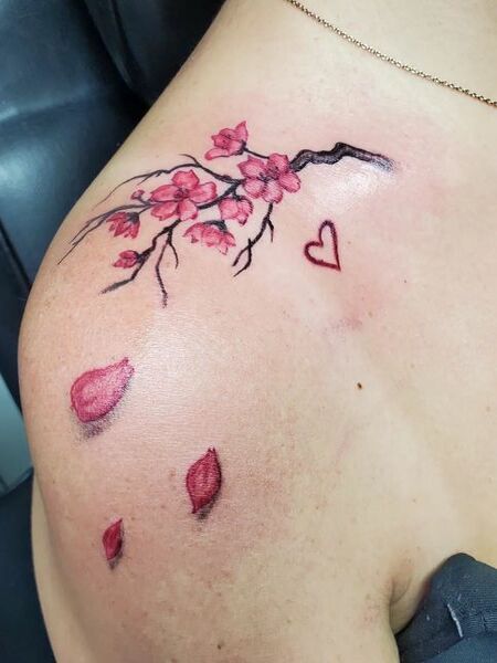 Cherry Blossom Shoulder Tattoo 1