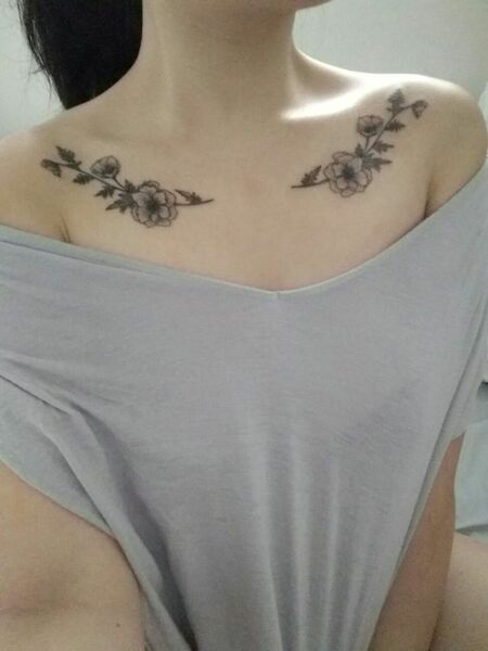 Collar Bone Tattoo On Chest