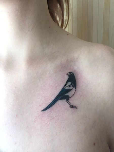 Collarbone Magpie Tattoo