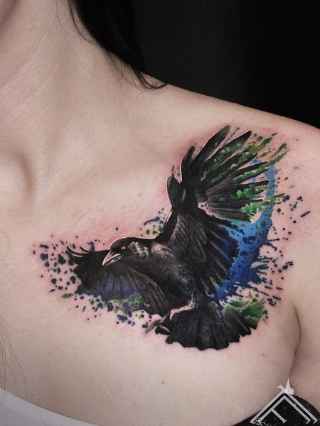 Colorful Magpie Tattoo