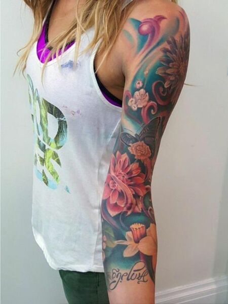 Colorful Sleeve Tattoos