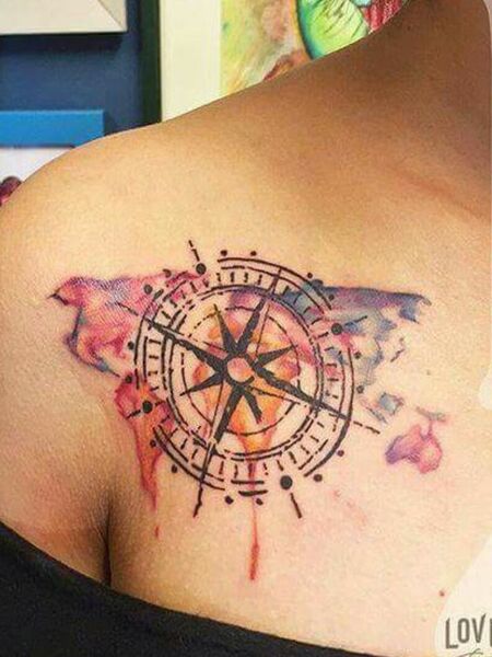 Compass Chest Tattoo