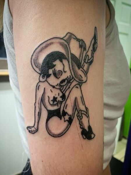 Cowboy Betty Boop Tattoo