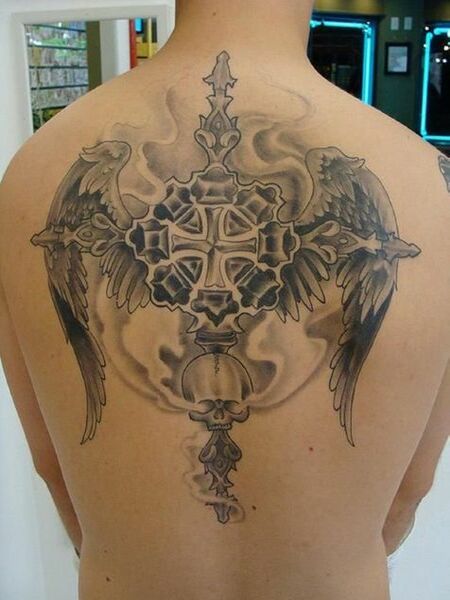 Cross Back Tattoo