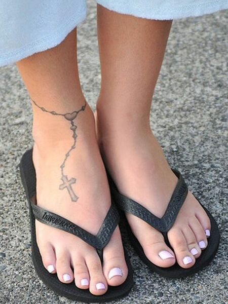 Cross Foot Tattoo