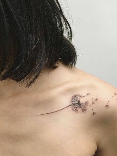 Dandelion Chest Tattoo