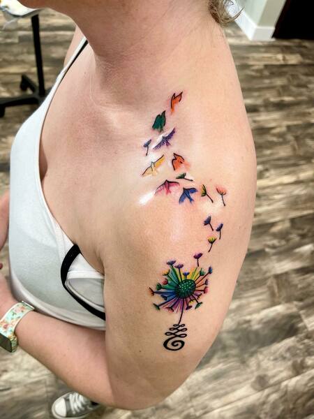 Dandelion Shoulder Tattoo