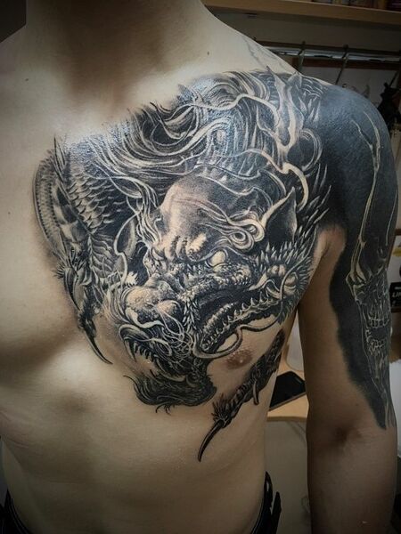 Dragon Chest Tattoo 1