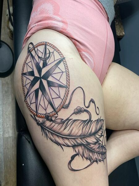 Dream Catcher Feather Tattoo