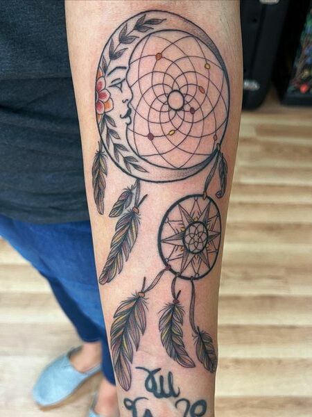 Dream Catcher Moon Tattoo