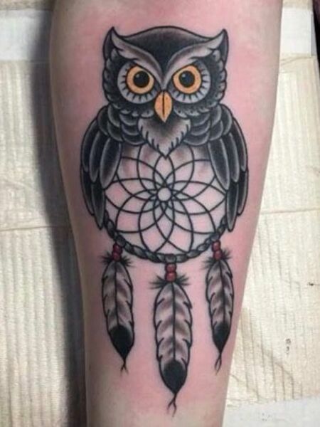 Dream Catcher Owl Tattoo