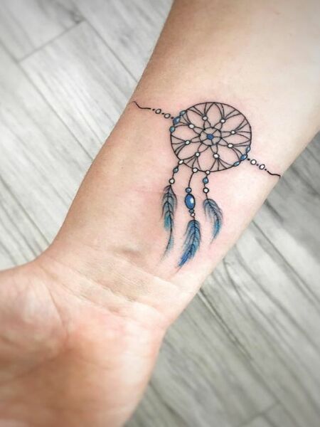 Dream Catcher Wrist Tattoo