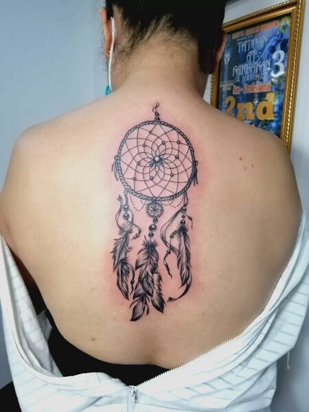 Dreamcatcher Back Tattoo