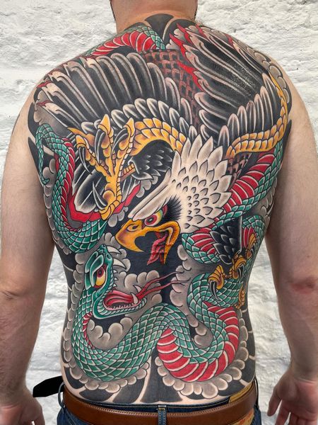 Eagle Full Back Tattoo