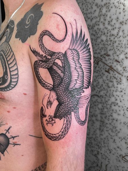 Eagle and Snake Tattoo