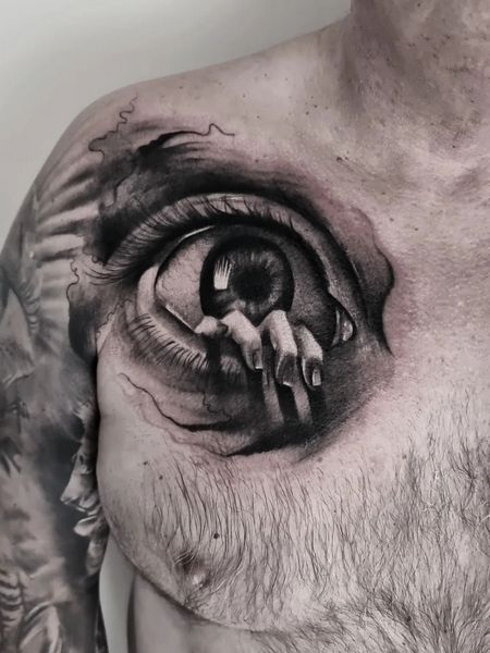 Eye Tattoo on the Chest