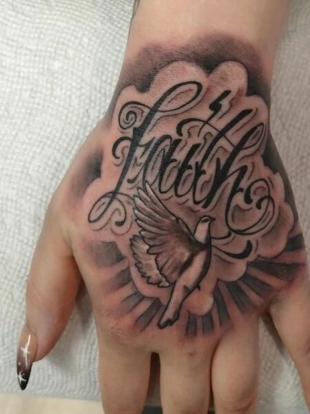 Faith Cross Tattoo With Birds