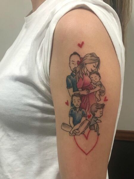 Family Shoulder Tattoo