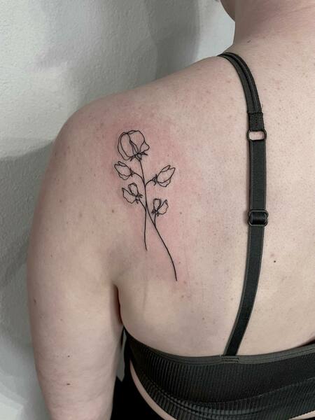 Fine Line Shoulder Tattoo