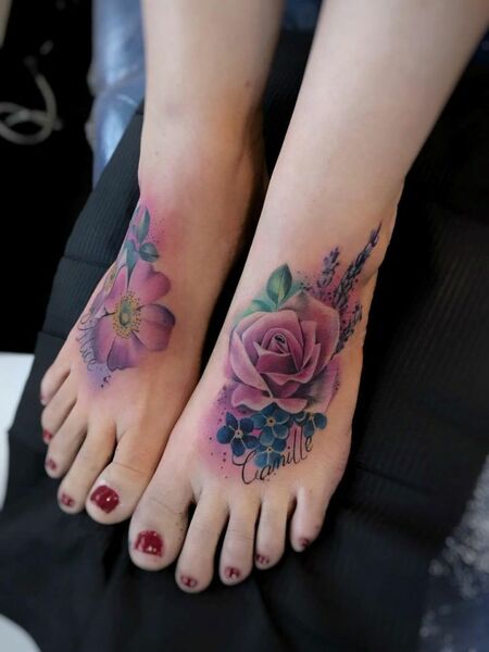 Floral Foot Tattoo