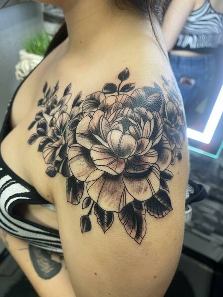 Floral Shoulder Tattoo