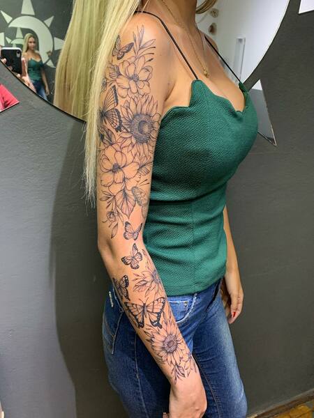 Floral Sleeve Tattoo