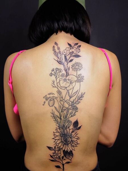 Flower Back Tattoo