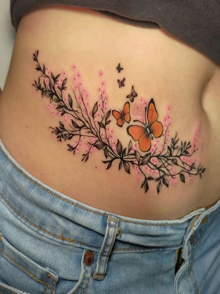 Flower Belly Tattoo