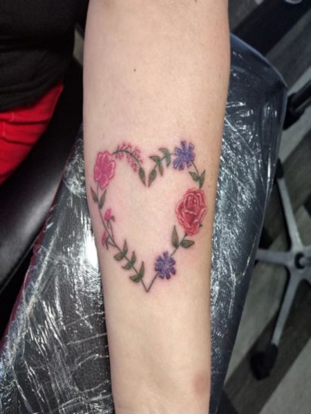 Flower Heart Tattoo