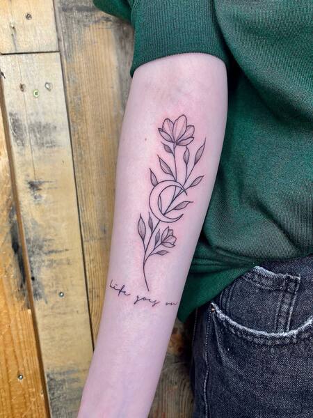 Flower Quote Tattoo