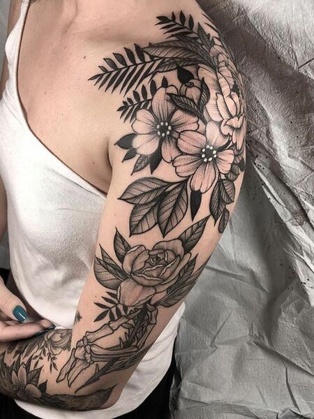 Flower Sleeve Tattoo