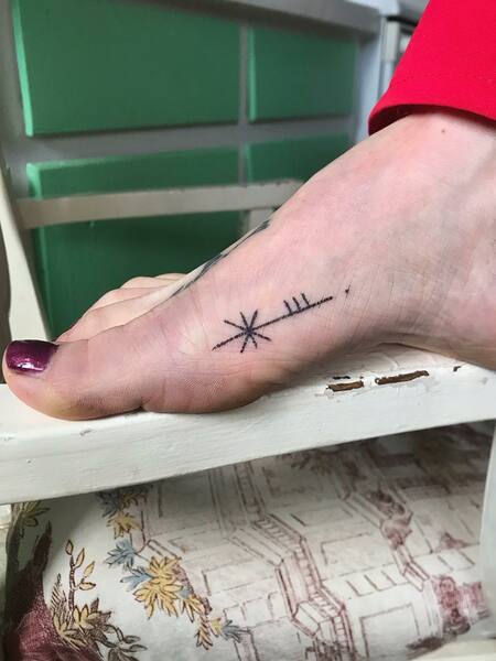 Foot Stick And Poke Tattoo