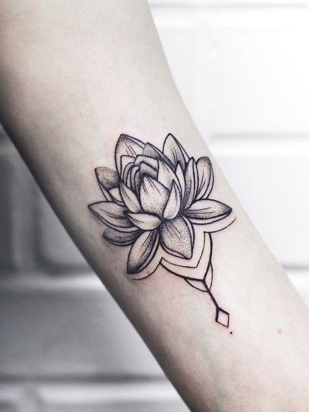 Forearm Lotus Flower Tattoo