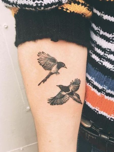 Forearm Magpie Tattoo