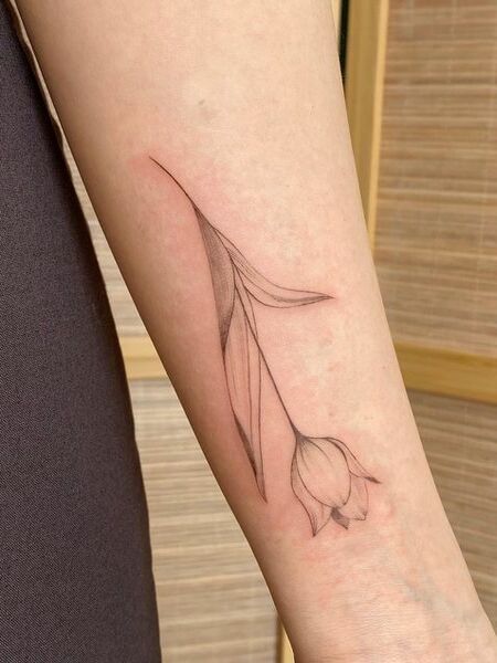 Forearm Tulip Tattoo