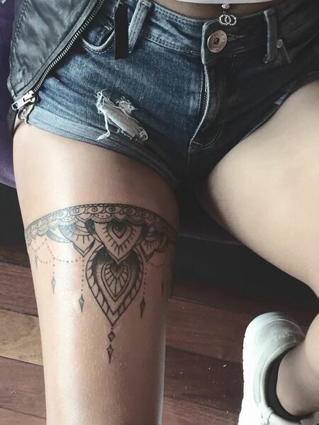Front Thigh Tattoo