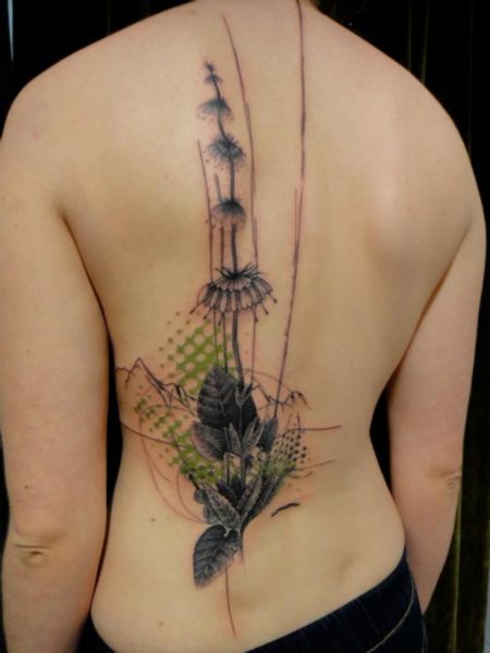 Geometric Back Tattoo