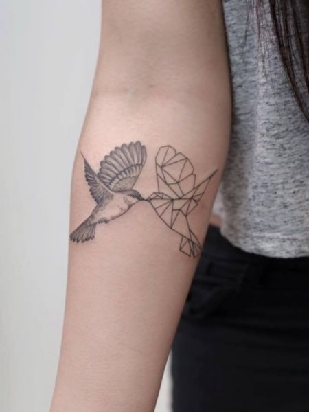 Geometric Bird Tattoo