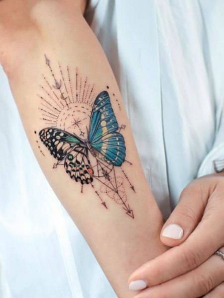 Geometric Butterfly Tattoo