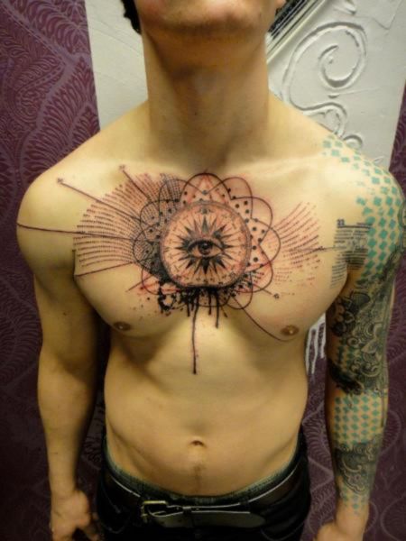 Geometric Chest Tattoo