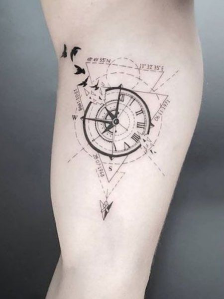 Geometric Compass Tattoo